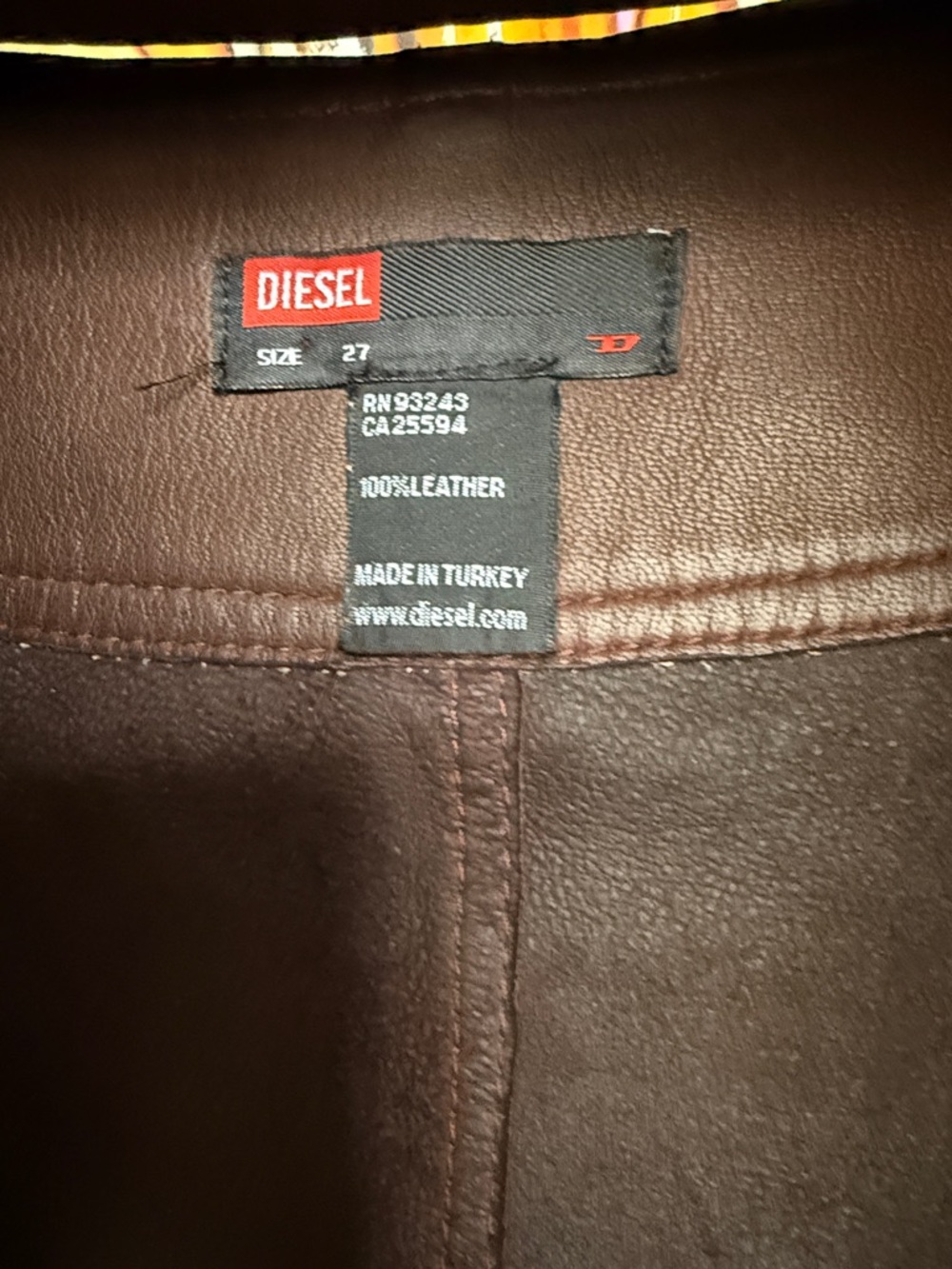 Diesel Vintage Chocolate Soft Leather Wrap Mini Skirt with Button Accent - Picture 3 of 17